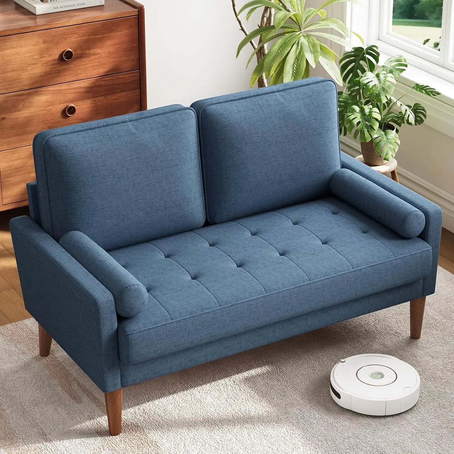 Vesgantti Loveseat Sofa With Solid Wood Legs, Mid Century Modern