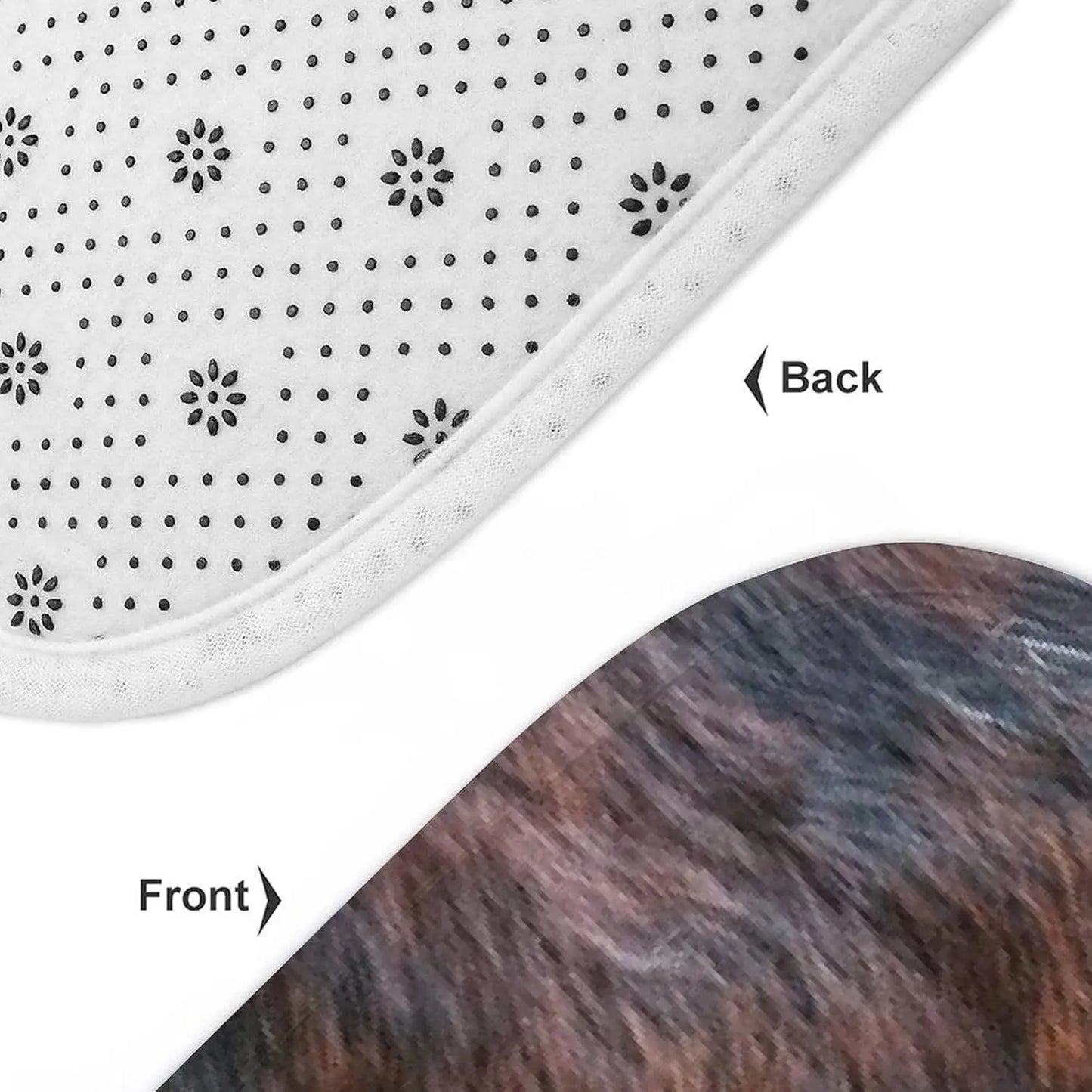 Cow Hide Print Bath Mat Ensemble With Non Slip Rug