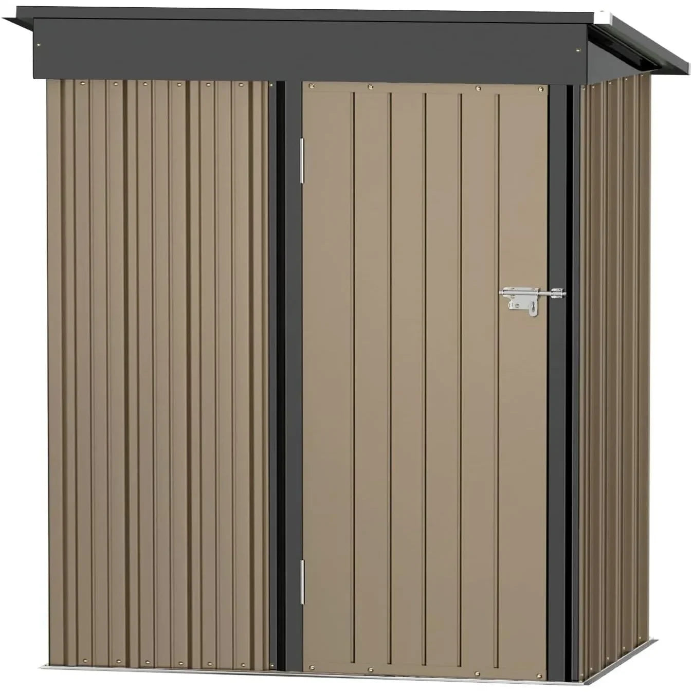 Metal Outdoor Storage Shed With Lockable Door Waterproof Garden Tool Storage