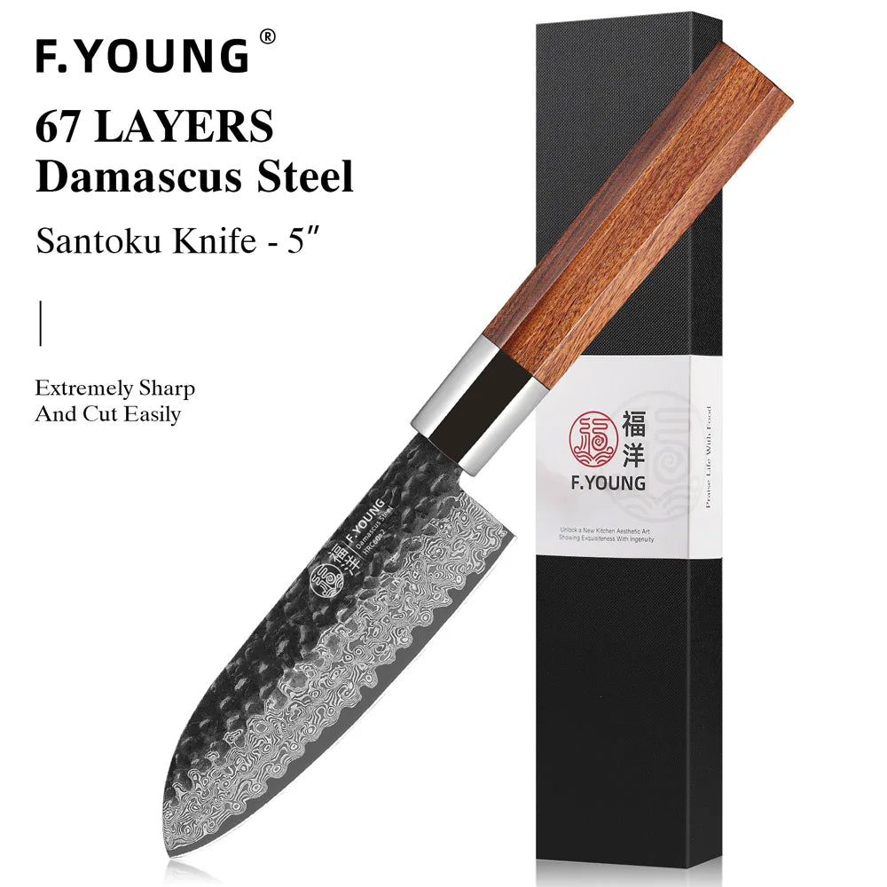 F.YOUNG Professional Kitchen Knives Damascus Steel Japanese Chef Knife Slicing Sashimi Utility Handmade Cooking Kitchen Utensils