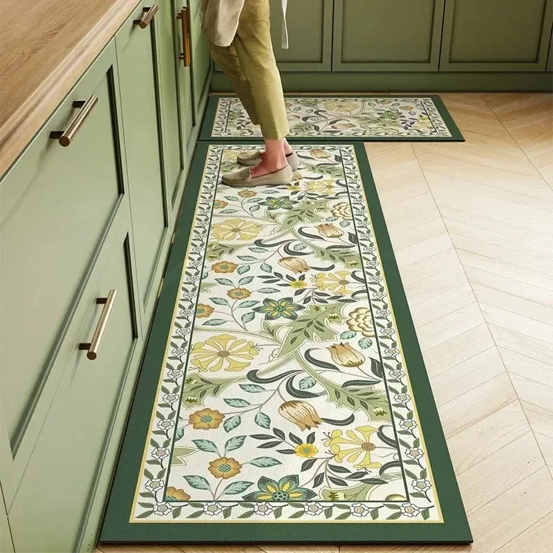 Facaishu PVC Kitchen Mat Non Slip Waterproof Rug Oil Proof