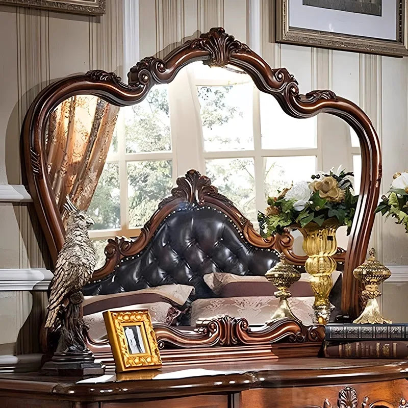 DUTRIEUX Nordic Vanity Chair With Wood Storage Mirror Organizer Bedroom