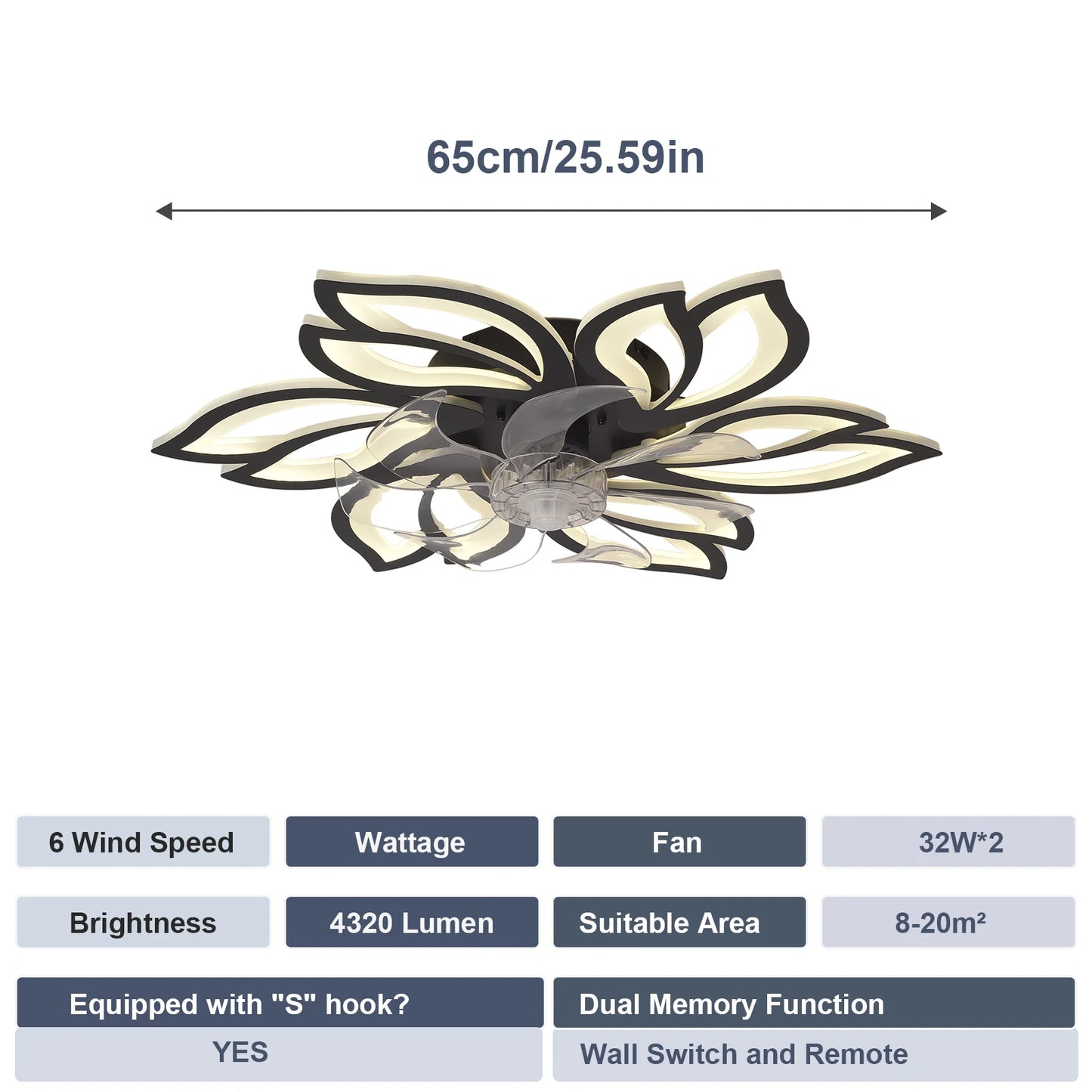 Choice Nordic Ceiling Fan With Remote LED Lighting Fixture