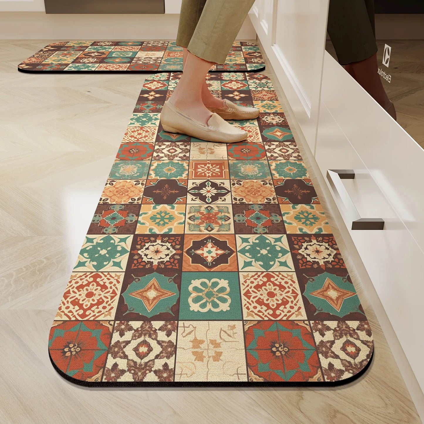 Facaishu Kitchen Floor Mat Waterproof Non Slip Oil Proof Rug