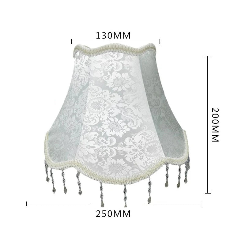 Vintage Floral Lampshade With Bead Trim For Nordic Home Decor
