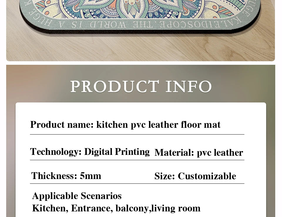 Facaishu Kitchen Floor Mat Waterproof Non Slip Oil Proof Rug
