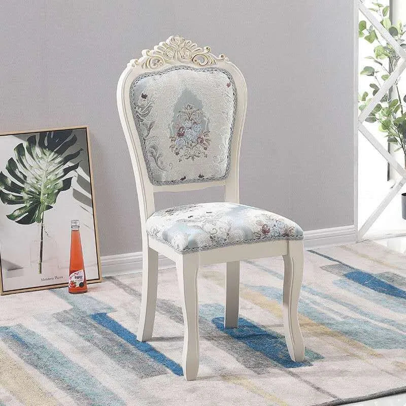 European Style Upholstered Fabric Dining Chair With Backrest