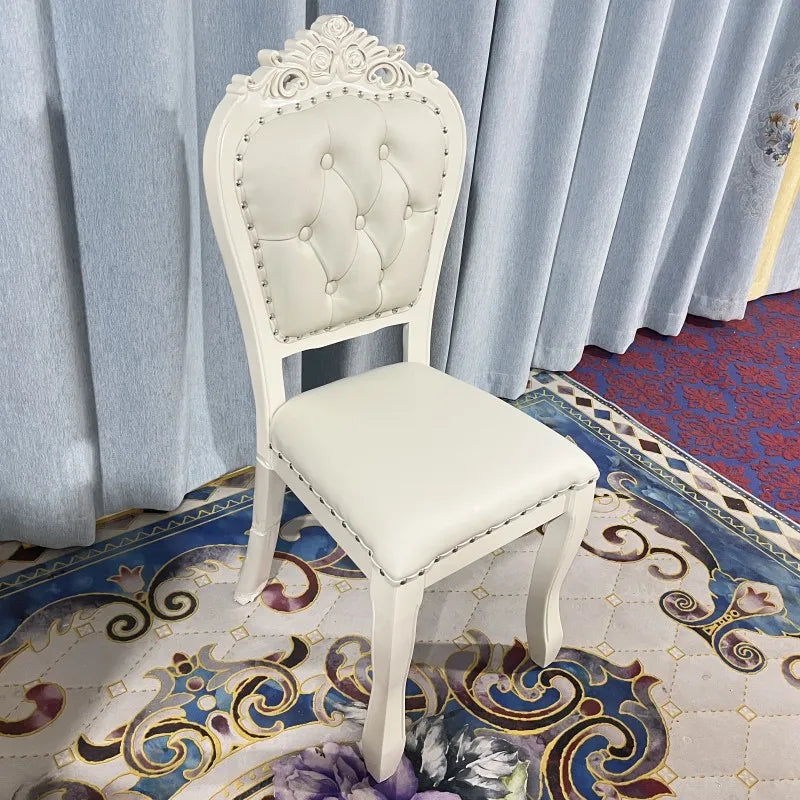 European Style Upholstered Fabric Dining Chair With Backrest