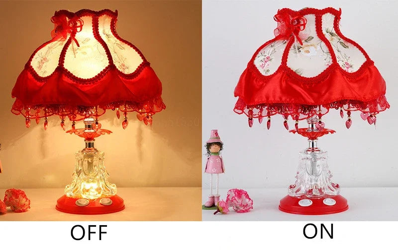 Nordic Retro Pink Table Lamps for Children's Bedroom Bedside Lamp Princess Room Decor Red Desk Lamp