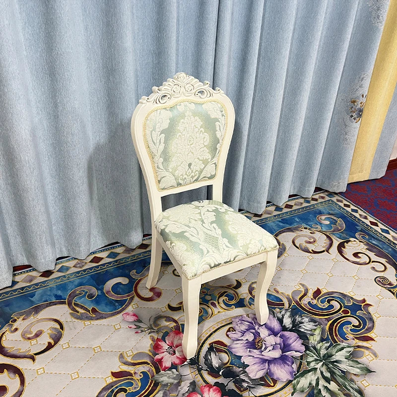 European Style Upholstered Fabric Dining Chair With Backrest