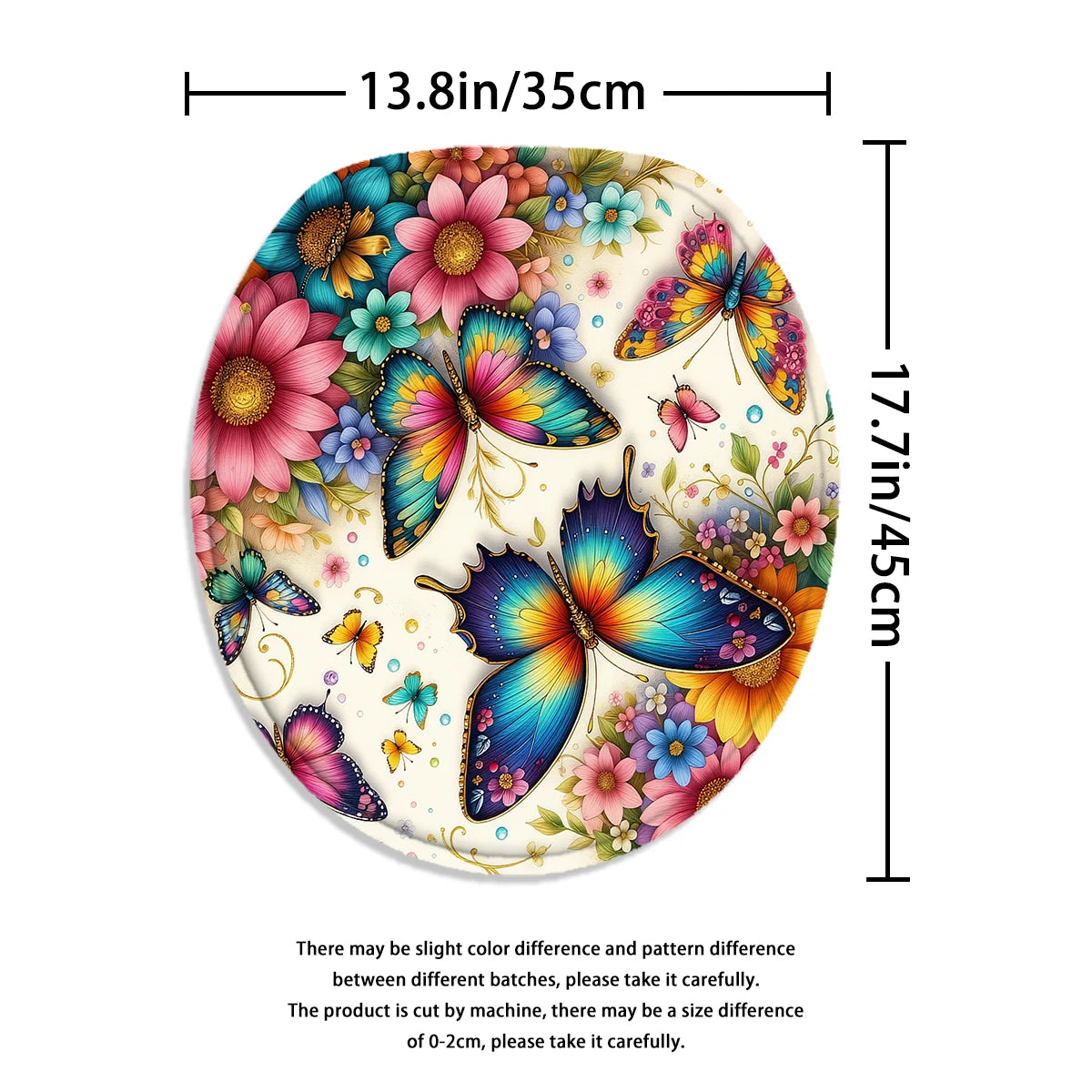 Butterfly Floral Shower Curtain Set With Hooks Waterproof
