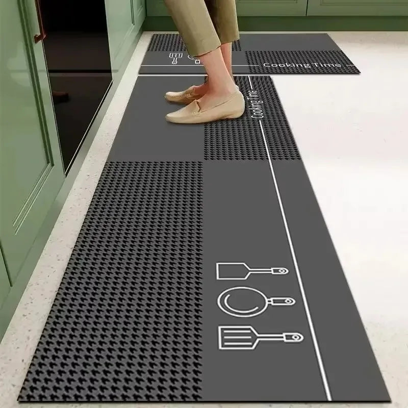 Facaishu Kitchen Floor Mat Absorbent Non Slip PVC Backed Rug