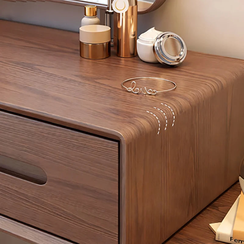 Italian Vintage Vanity Table Premium Textured Unique Round Vanity Table Cute Design Coiffeuse À Maquillage Bedroom Furniture