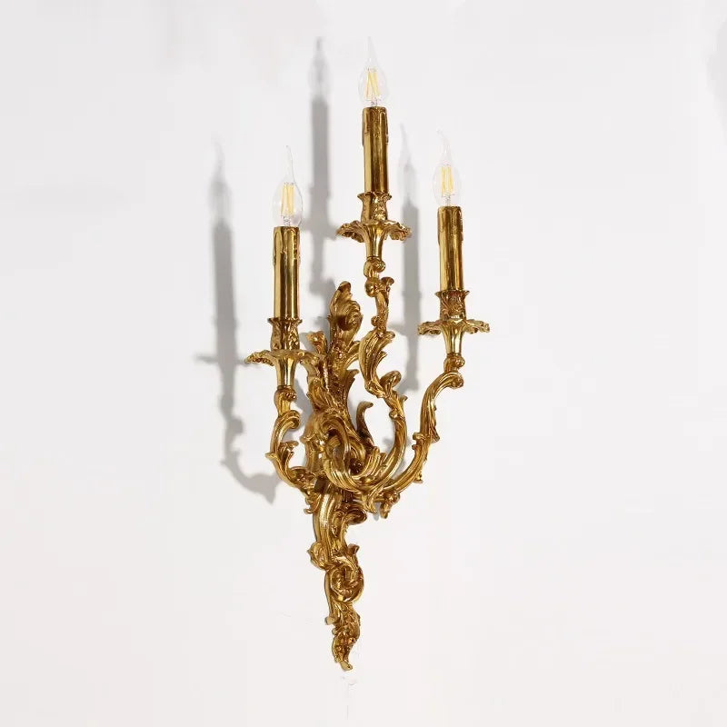 GemSpark European Copper Wall Lamp Vintage Villa Style Living Room