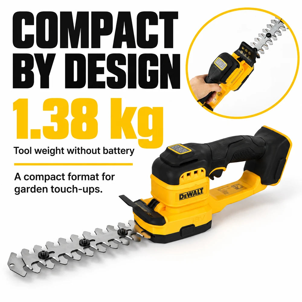 DEWALT DCMHT520N Cordless Hedge Trimmer 18V, 2-in-1 Garden Care Tool with Interchangeable Blades, Bare Tool Only