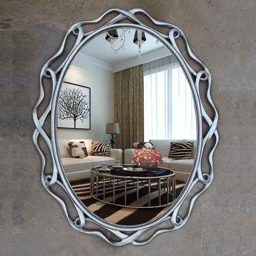 Oval Copper Wall Mirror, European American Style, Waterproof