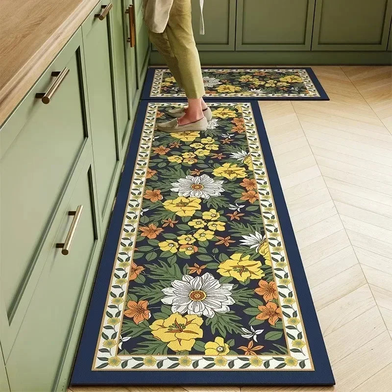 Facaishu PVC Kitchen Mat Non Slip Waterproof Rug Oil Proof