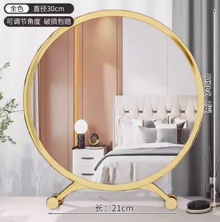 Gold Oval Bathroom Mirror Vanity For European Style Wall Decor