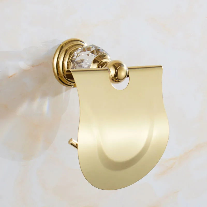 HOBHE Stainless Steel Crystal Toilet Paper Holder Rack