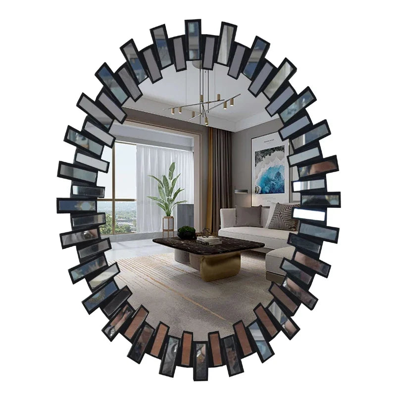 Gold Oval Bathroom Mirror Vanity For European Style Wall Decor