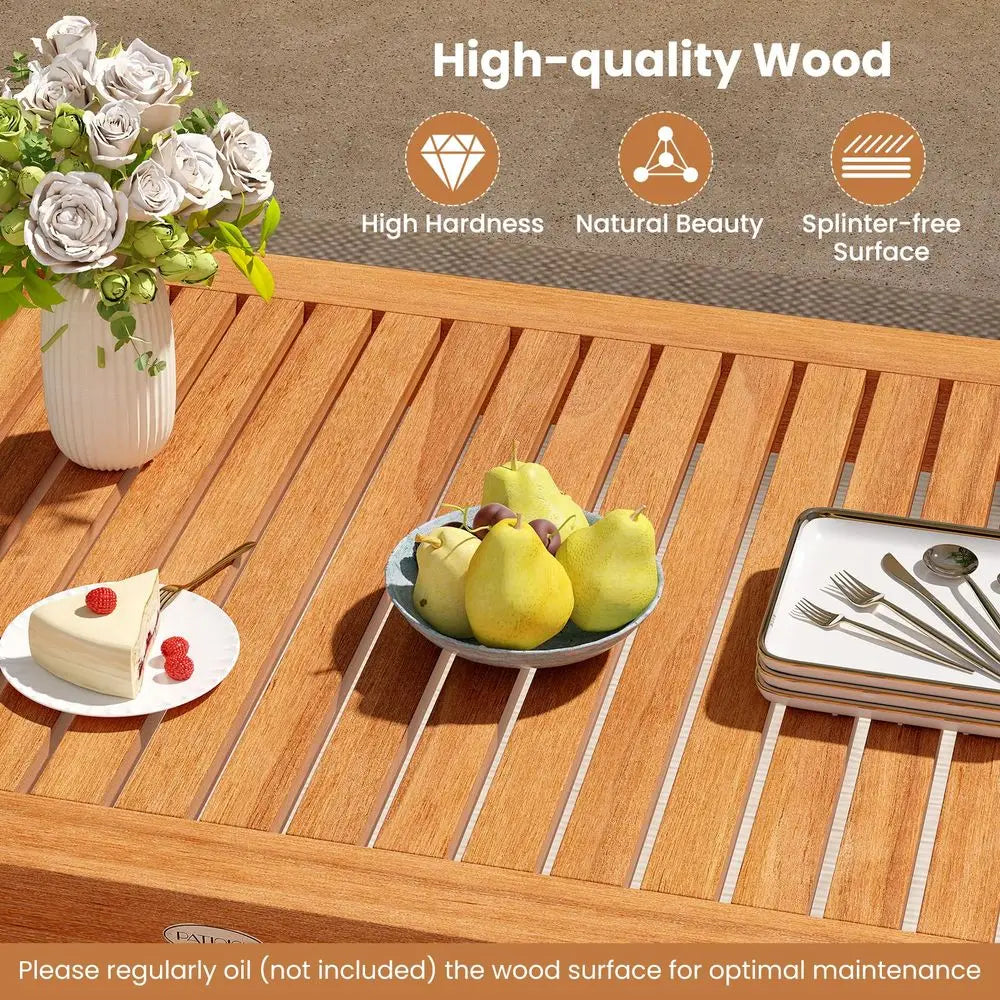 Solid Wood Outdoor Dining Table For Patio Entertaining