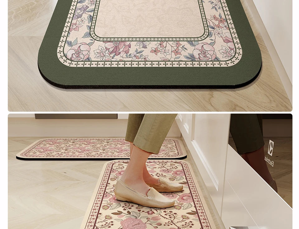 Facaishu Kitchen Floor Mat Waterproof Non Slip Oil Proof Rug