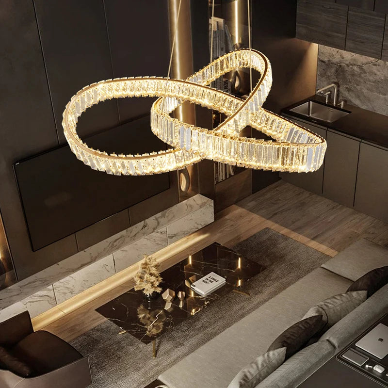 KUALOOL Luxury LED Crystal Chandeliers For Living And Dining Ceiling Lights