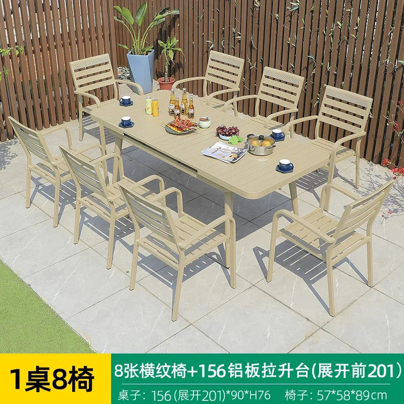 Outdoor Aluminum Alloy Patio Table And Chairs Set For Courtyards