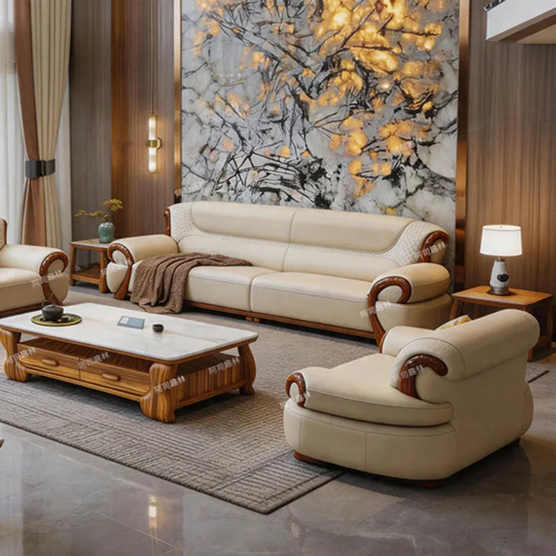 DUTRIEUX Modern Minimalist Leather Accent Armchair for Living Room