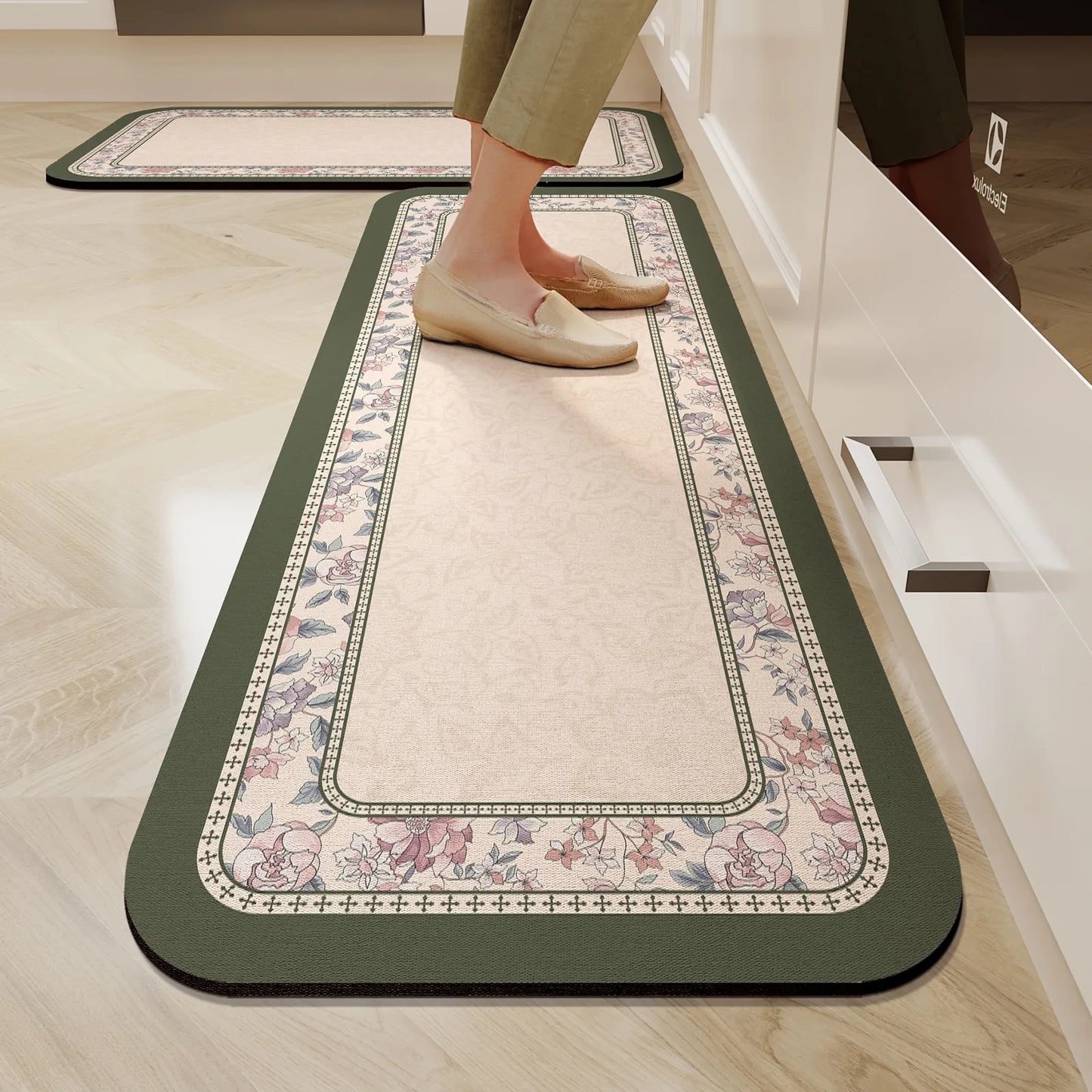 Facaishu Kitchen Floor Mat Waterproof Non Slip Oil Proof Rug