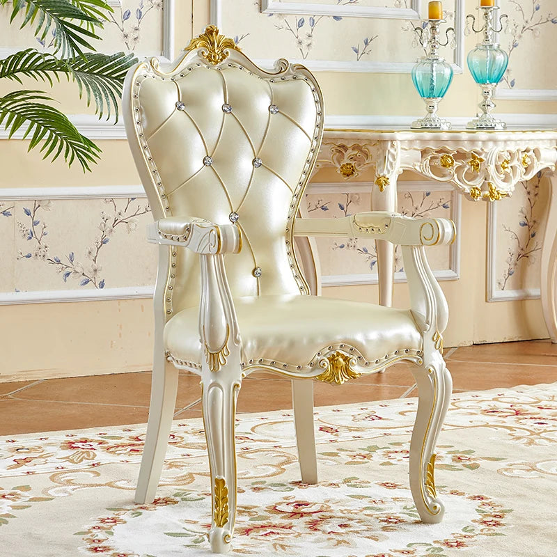 DUTRIEUX European Solid Wood Dining Chair Princess Lazy Throne