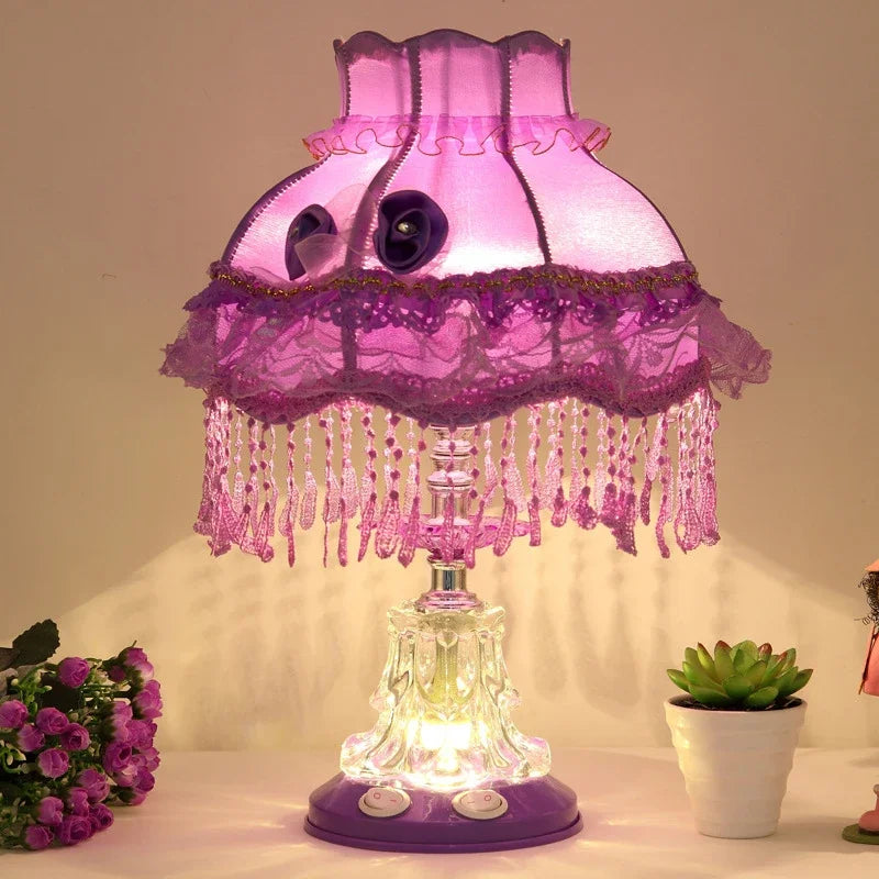 Nordic Retro Pink Table Lamps for Children's Bedroom Bedside Lamp Princess Room Decor Red Desk Lamp