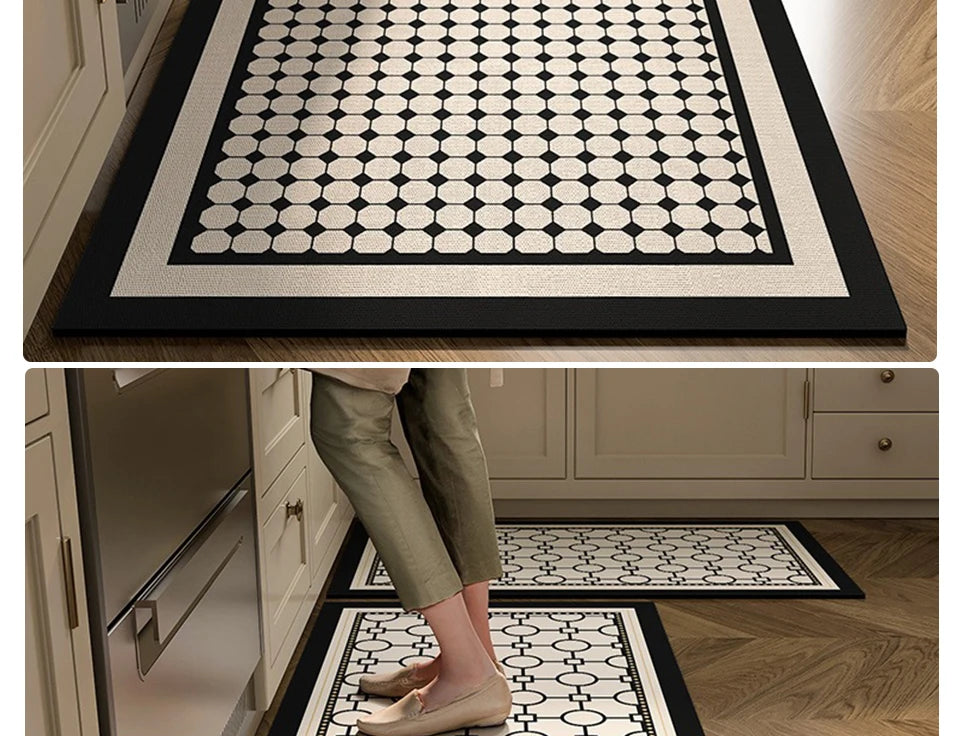Facaishu Kitchen Floor Mat Absorbent Non Slip PVC Backed Rug