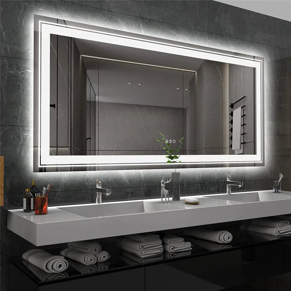 LUVODI Illuminated Bathroom Mirror With Touch Sensor And Anti Fog Lights