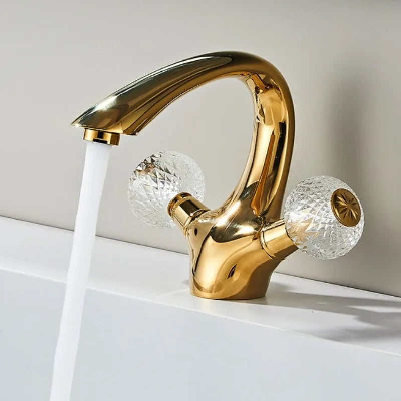 Smvp Golden Bathroom Washbasin Faucet Modern Multifunctional Hot Cold Mixer