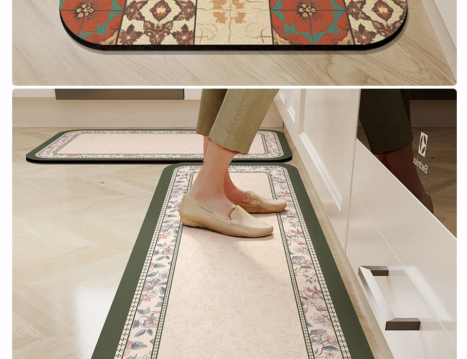 Facaishu Kitchen Floor Mat Waterproof Non Slip Oil Proof Rug