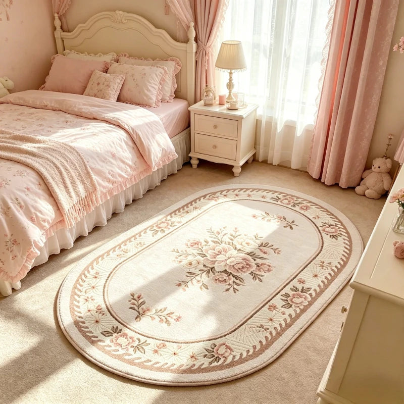 Art Style Plush Flower Rug For Living Room And Bedroom