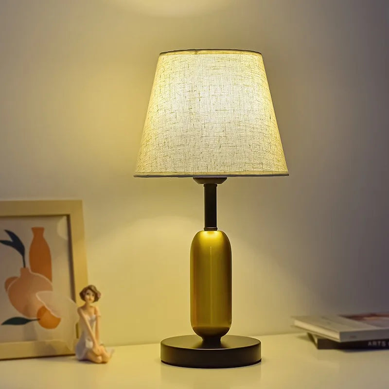 European Retro Desk Lamp Nordic Style With Remote Control Bedside Night Light