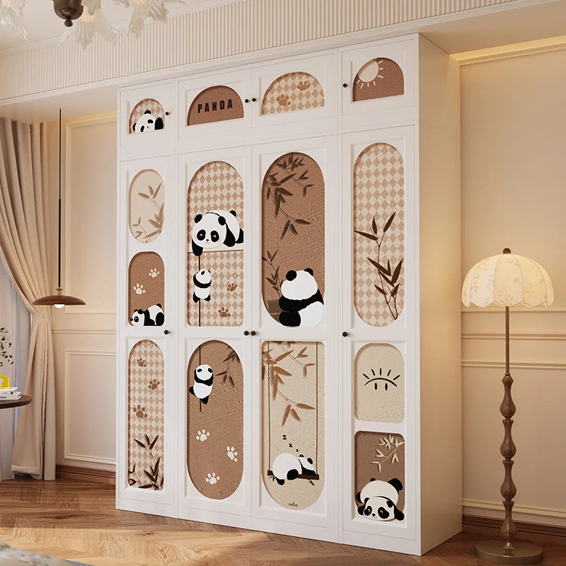 DUTRIEUX Wooden Kids Wardrobe Organizer With Fabric Storage
