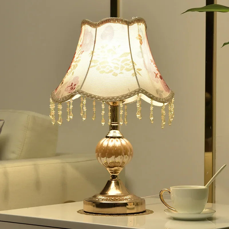 Claeted European Style Table Lamp Touch Bedside Modern Decor Light