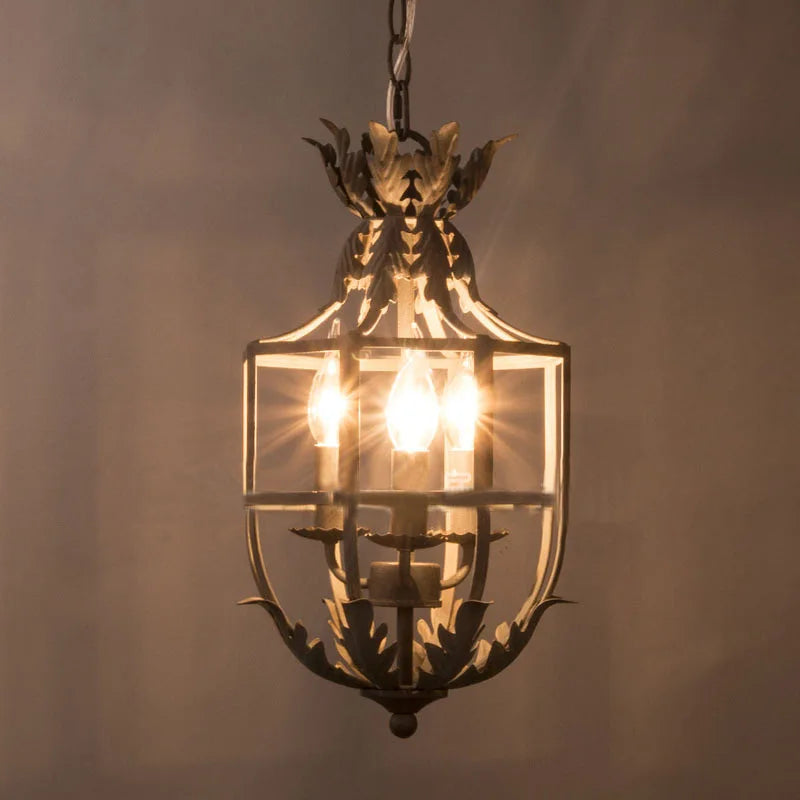 American Retro Antique Wrought Iron Led Pendant Light For Home Decoration Living Room Dining Room Hallway Foyer Bedroom Lighting