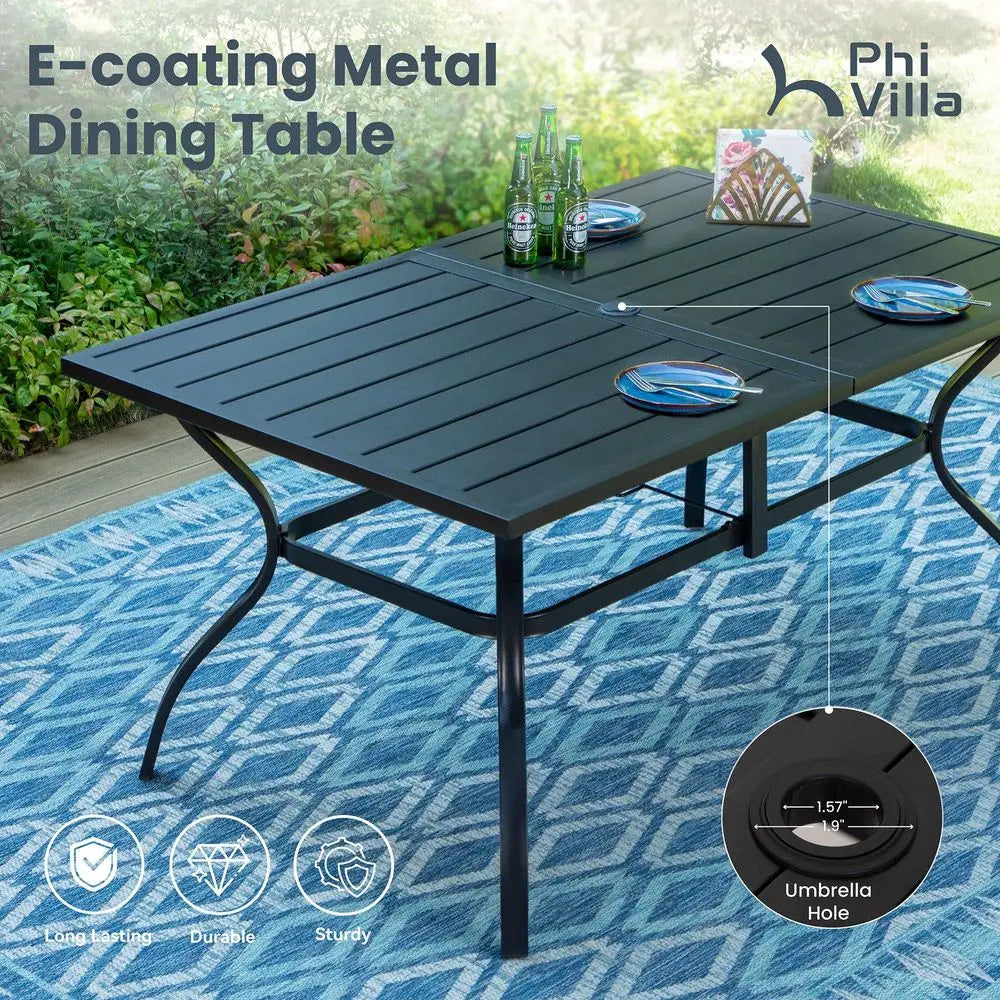 XMSJ 7-Piece Aluminum Patio Dining Set For Table And Chairs