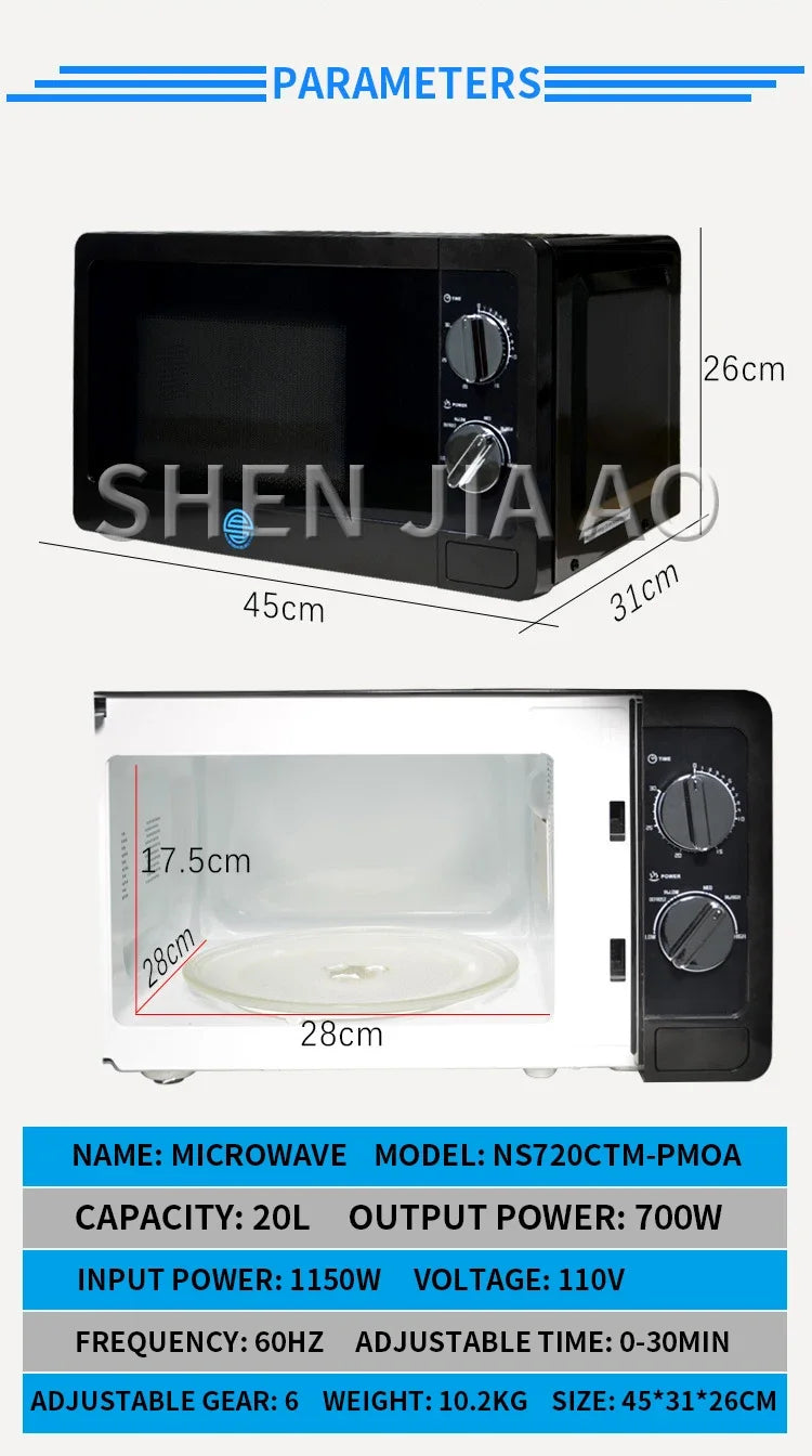 LZHZXY 20L Microwave Oven 110V 60Hz Home And Marine Use
