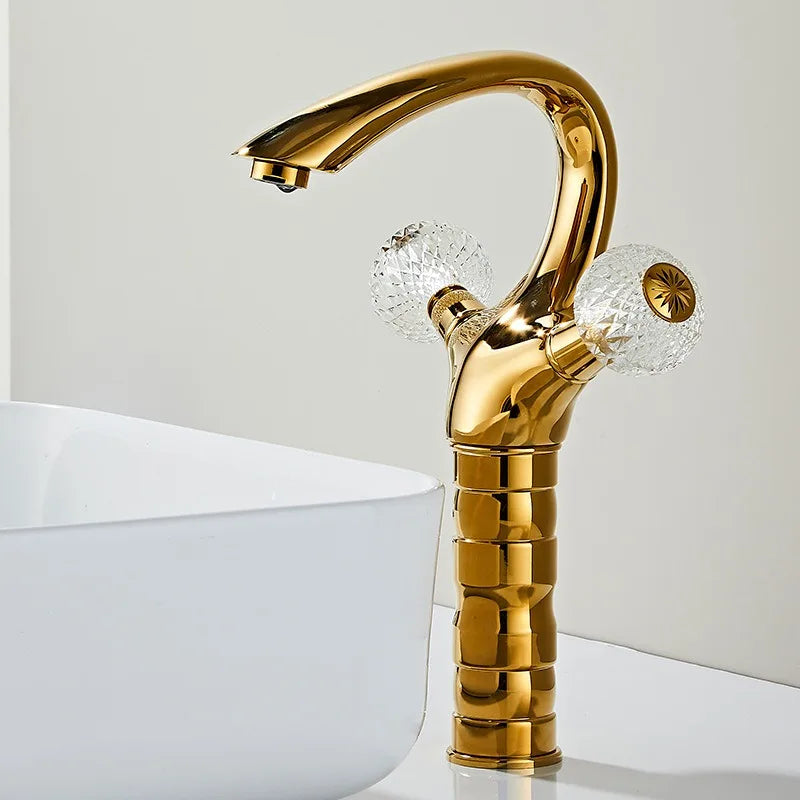 Smvp Golden Bathroom Washbasin Faucet Modern Multifunctional Hot Cold Mixer