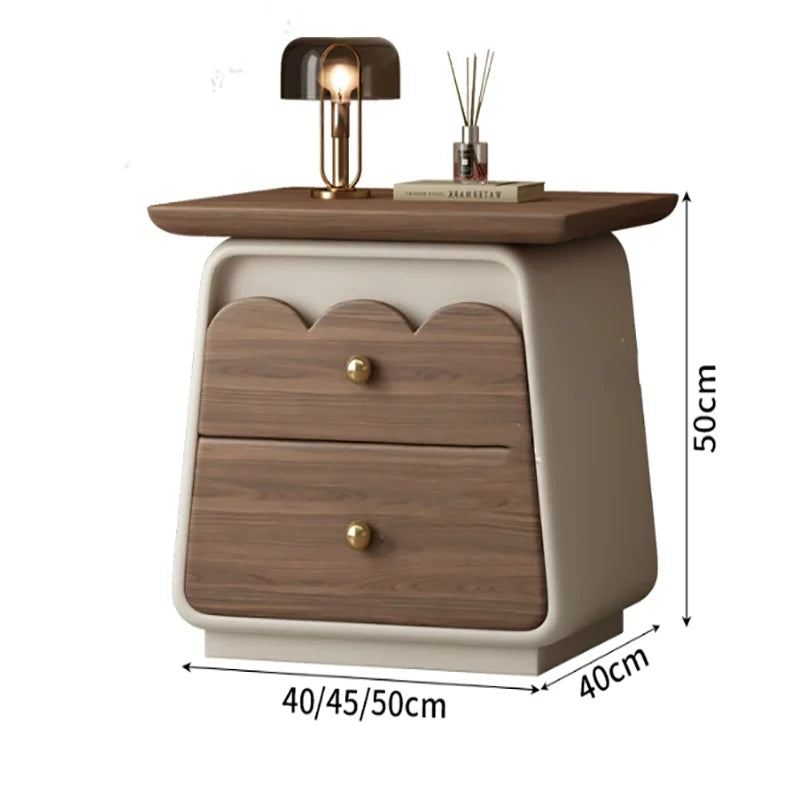 ANGDUO Modern Wooden Nightstand With Bedroom Storage Display Furniture