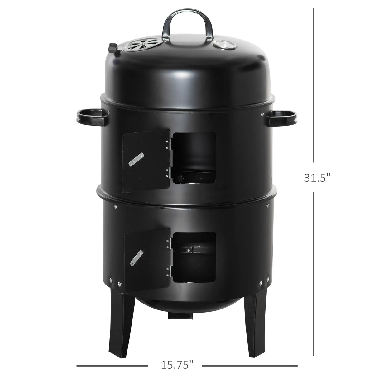 Outsunny Three In One Charcoal Smoker and Outdoor Barbecue Grill