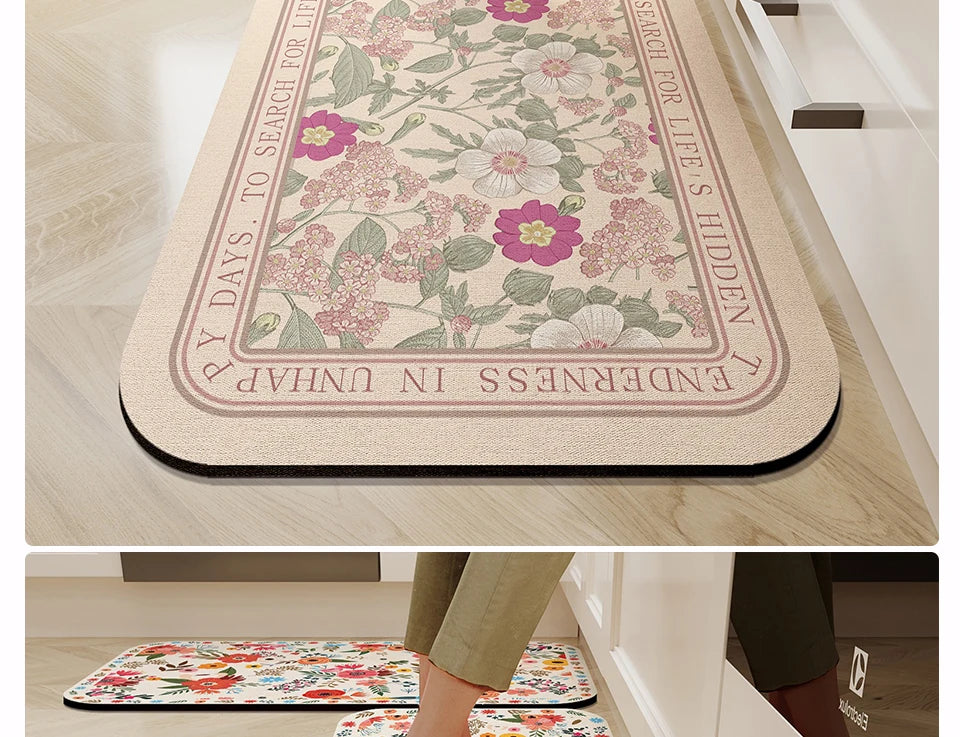 Facaishu Kitchen Floor Mat Waterproof Non Slip Oil Proof Rug