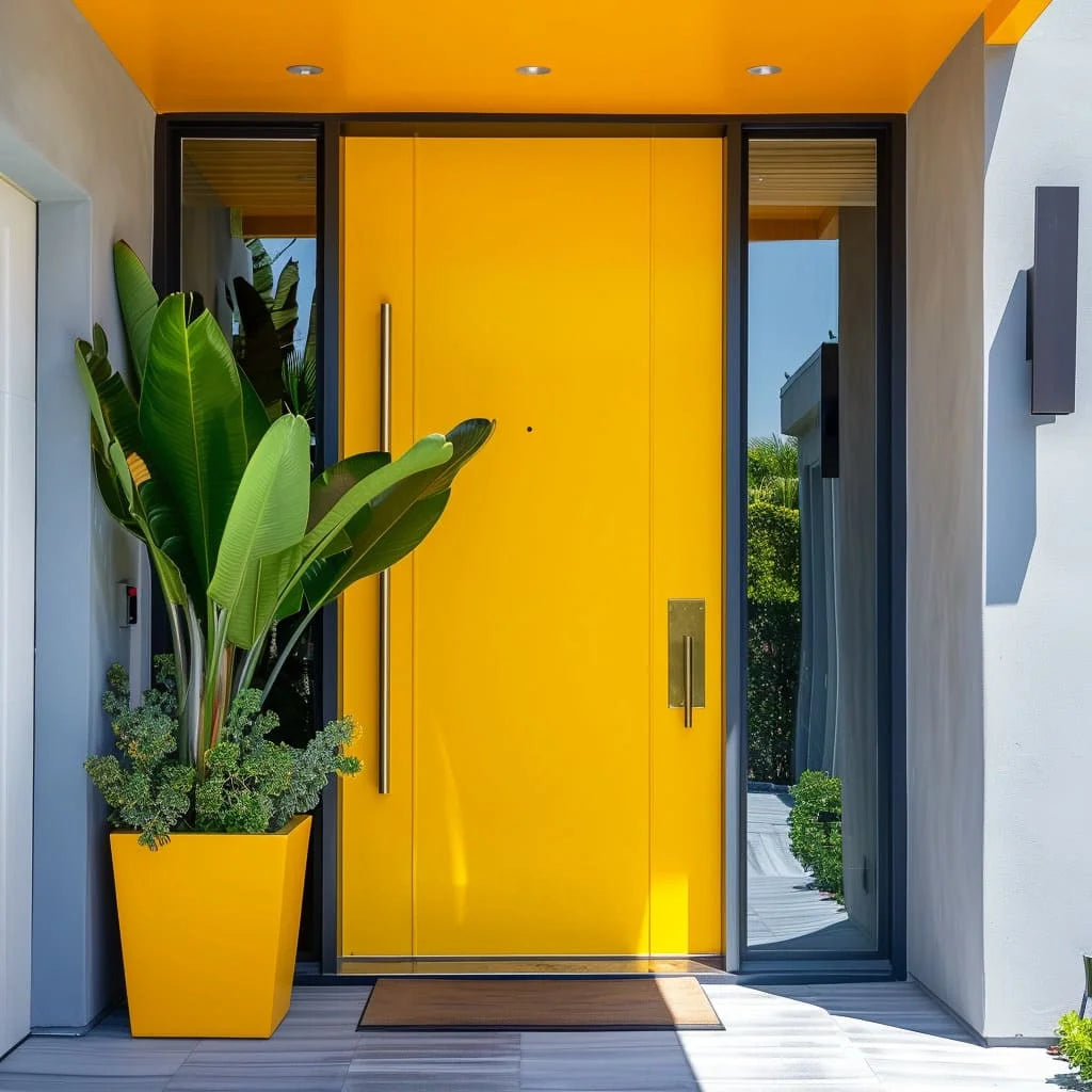 Outdoor Aluminum Frame Modern Design Main Door Enhance Safety Hurricane Resistant Exterior Door with High Security for Home