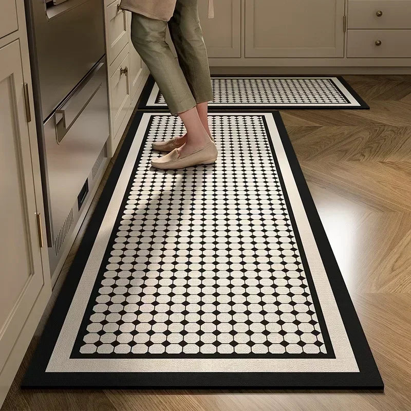 Facaishu Kitchen Floor Mat Absorbent Non Slip PVC Backed Rug