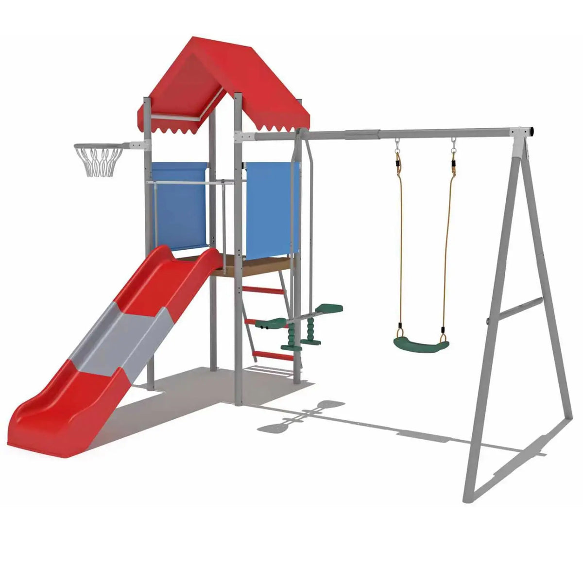 EliteZ Outdoor Playset With Swing Slide And Basketball Hoop